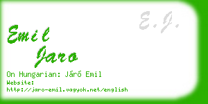 emil jaro business card